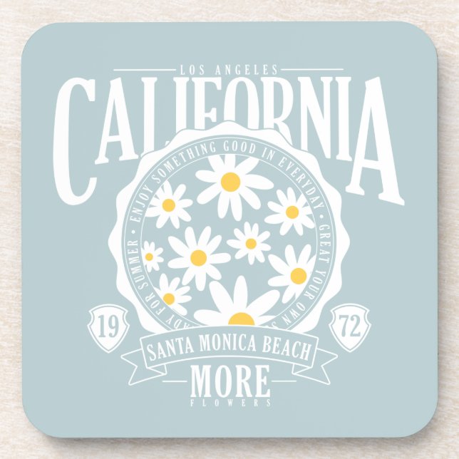 Posavasos Gráfico floral de Los Ángeles California (Frente)