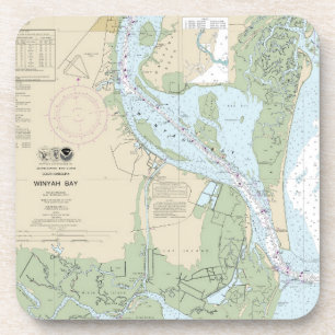Posavasos Gráfico Náutico de Winyah Bay 11532