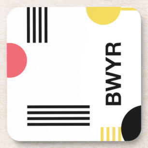 Posavasos Gráfico urbano moderno con tipografía y formas