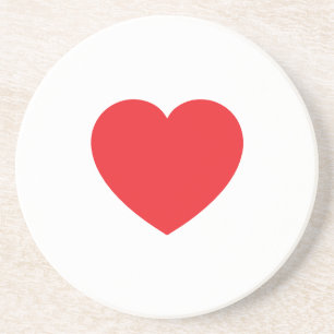 Posavasos Gráficos de Corazón de Amor Rojo Blanco Moderno Pl