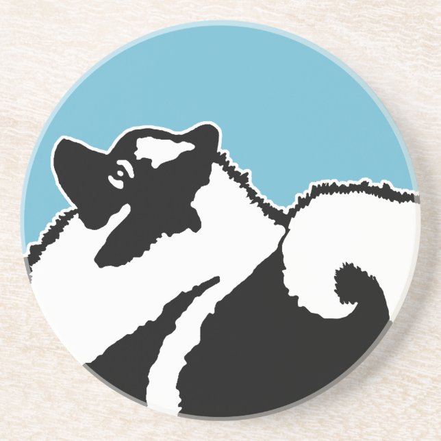 Posavasos Gráficos de Keeshond - Arte de perro original lind (Frente)