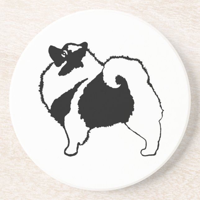 Posavasos Gráficos de Keeshond - Arte de perro original lind (Frente)