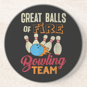 Posavasos Gran Balls Fire Bowling Team Shirt Funny Vintage
