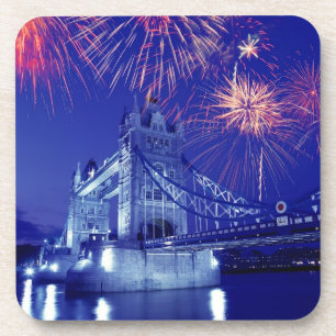 Posavasos Gran Bretaña, Londres. Fuegos artificiales sobre l