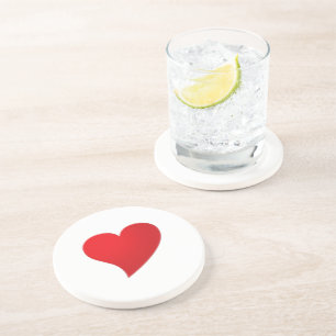 Posavasos Gran Corazón Rojo, Amor, Blanco