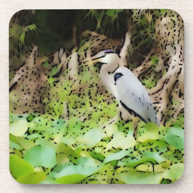 Posavasos Gran garza azul (Frente)