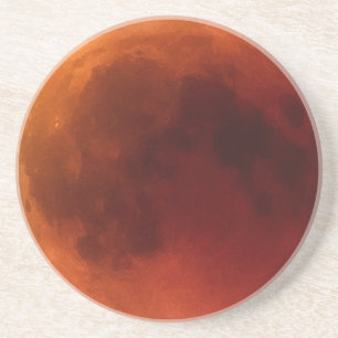 Posavasos Gran Gráfico Lunar de Eclipse de Luna Roja