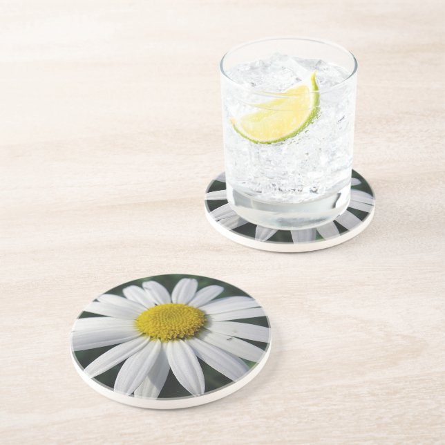 Posavasos Gran margarita blanca (Lado)