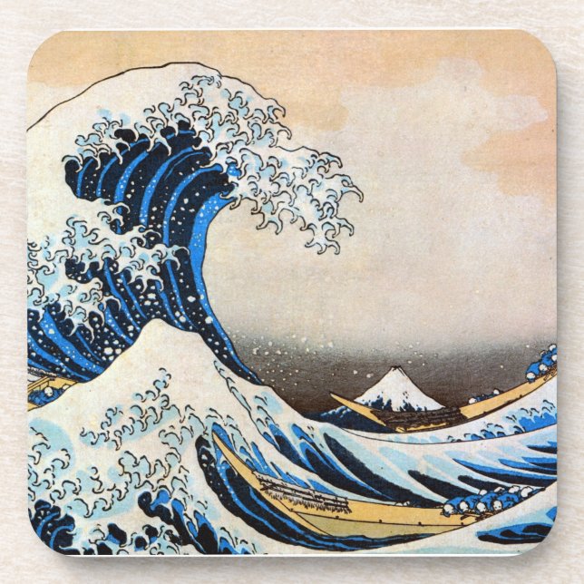 Posavasos Gran ola, Hokusai, Ukiyo-e (Frente)