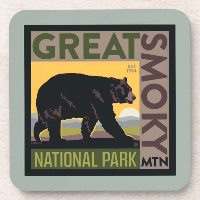 Posavasos Gran Parque Nacional de la Montaña Smoky| Oso (Frente)