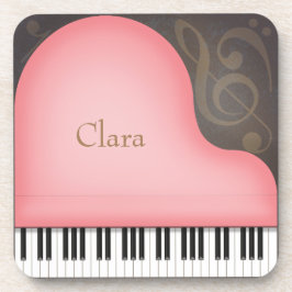 Posavasos Gran Piano Rosa Personalizado de Símbolos Musicale