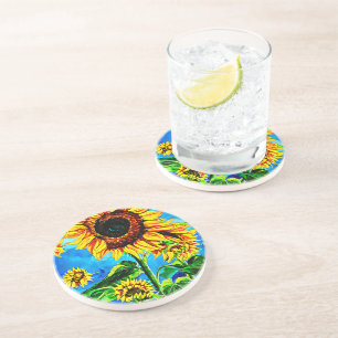 Posavasos Gran Sunflower Watercoloración