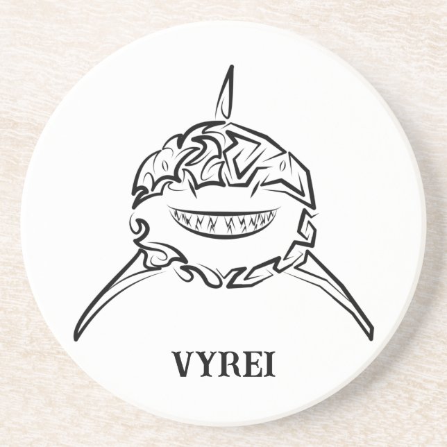 Posavasos Gran tiburón blanco y negro tribal (Frente)