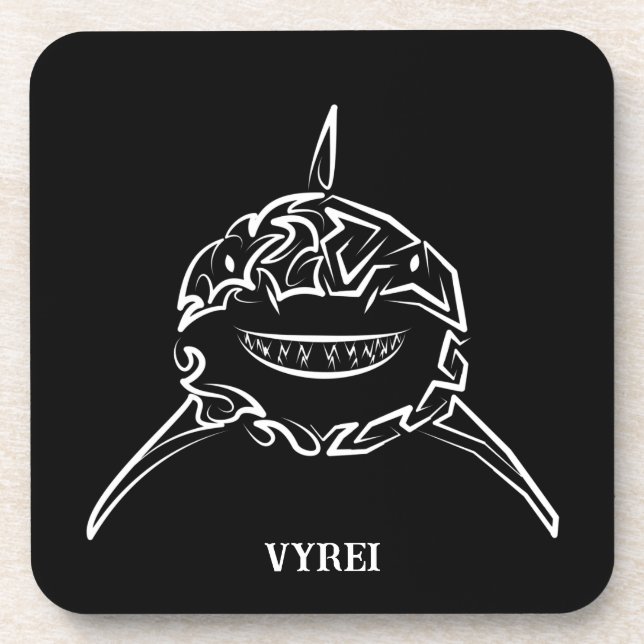 Posavasos Gran tiburón blanco y negro tribal (Frente)