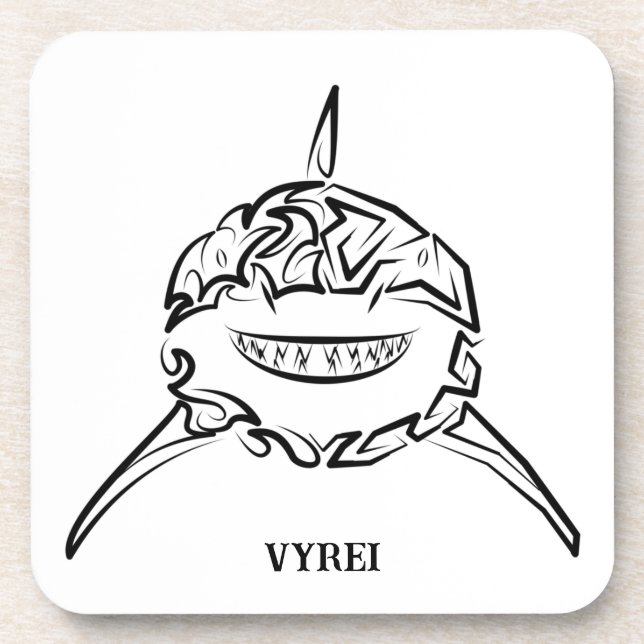 Posavasos Gran tiburón blanco y negro tribal (Frente)