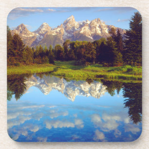 Posavasos Grand Tetons reflejados en el río Snake