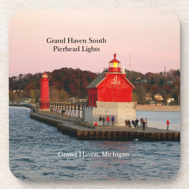 Posavasos Grandes castras plásticas de South Pierhead Lights (Frente)