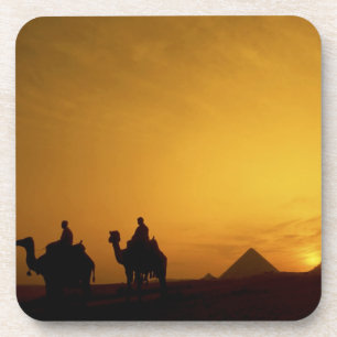 Posavasos Grandes Pirámides de Giza, Egipto al atardecer