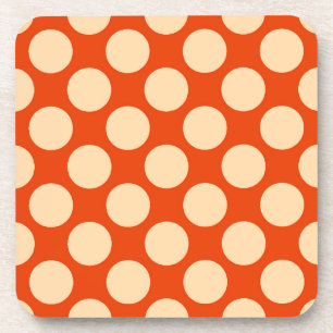 Posavasos Grandes puntos retro - naranja pálido y mandarina