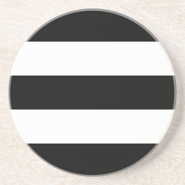 Posavasos Grandes Rayas Blancas y Negras (Frente)