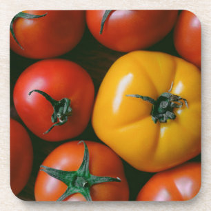 Posavasos Granjas Tomates rojos y amarillos brillantes