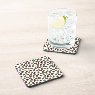 Posavasos Grano de Café Irlandés y Tréboles Diseño Divertido