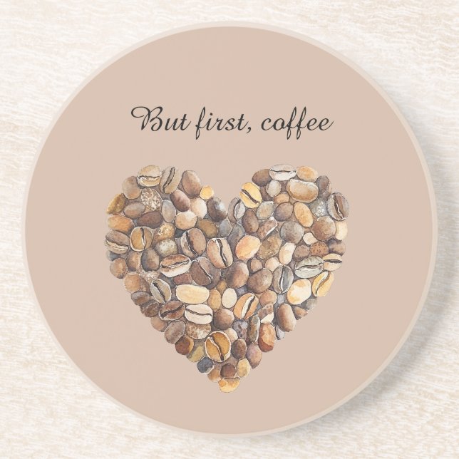 Posavasos Granos de Café Corazón  (Frente)