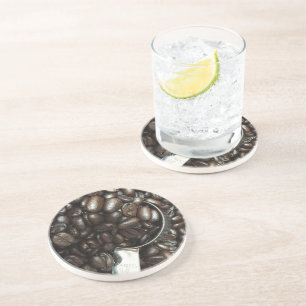 Posavasos Granos de café tostados con fotografía de Scoop 