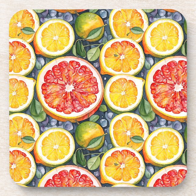 Posavasos Grapefruit, extremidades y cítricos de lémones (Frente)