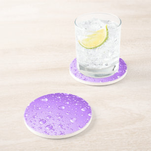 Posavasos Grasas de lluvia abstractas de púrpura metálica