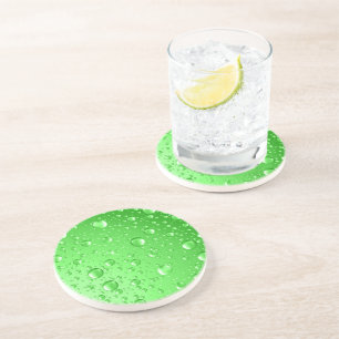 Posavasos Grasas de lluvia metálicas de color verde brillant