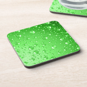 Posavasos Grasas de lluvia metálicas de color verde brillant