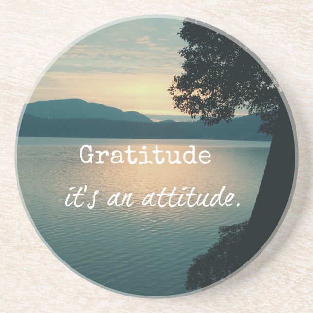 Posavasos Gratitud: es una cita de actitud (Frente)