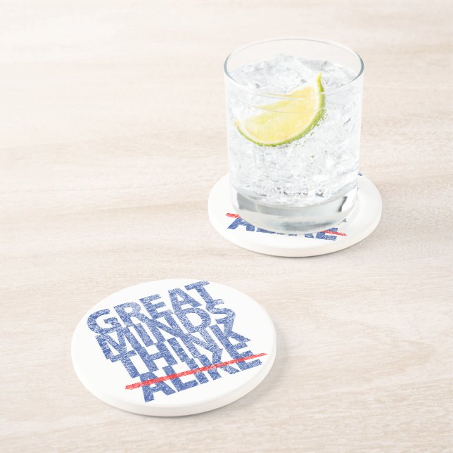 Posavasos Great Minds Think Blue Text (Lado)