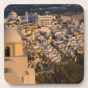 Posavasos Grecia e isla griega de Santorini pueblo de