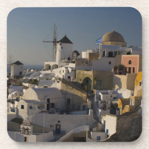 Posavasos Grecia e isla griega de Santorini pueblo de Oia