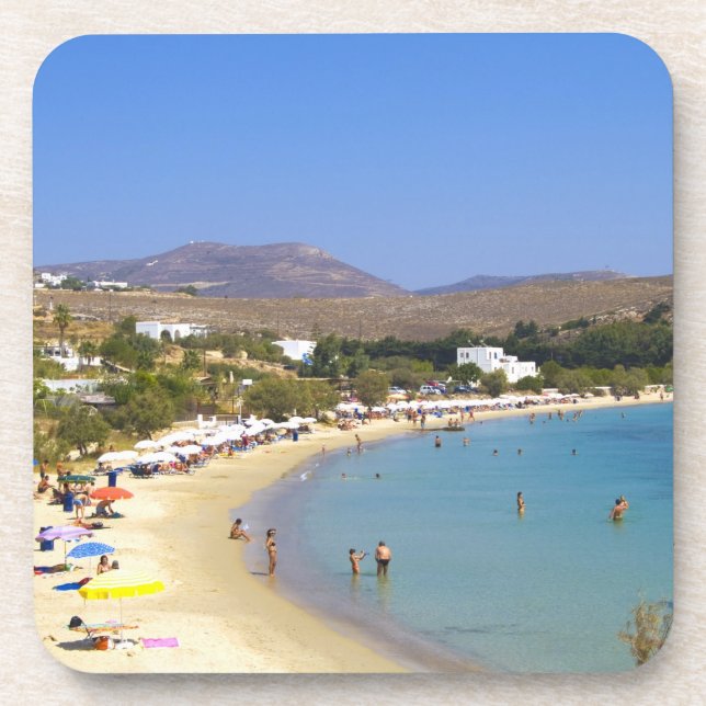 Posavasos Grecia, Isla Paros, Playa Krios desde arriba (Frente)
