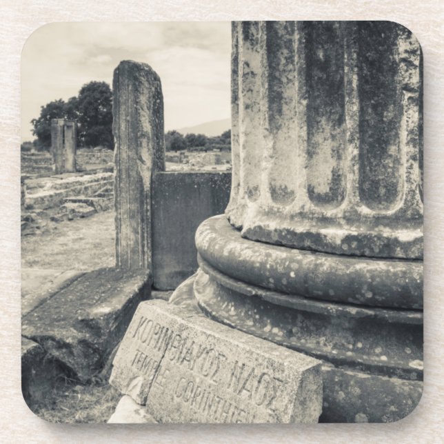 Posavasos Grecia, ruinas de ciudad antigua (Frente)