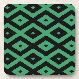 Posavasos Green and black diamond pattern