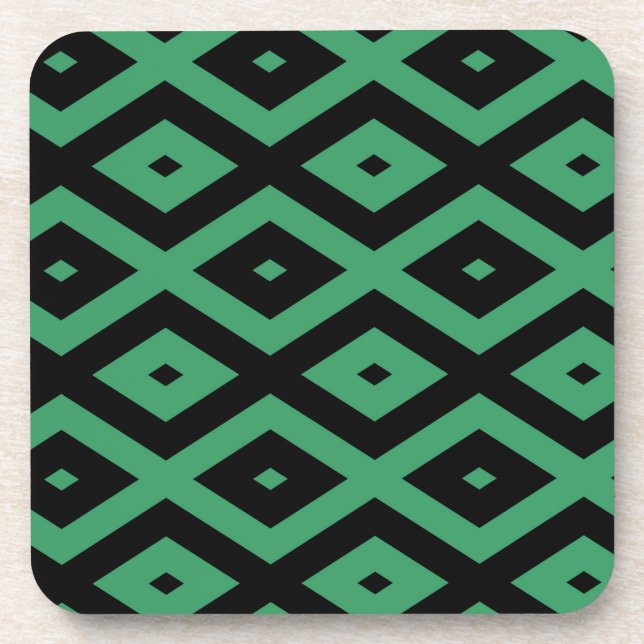 Posavasos Green and black diamond pattern (Frente)