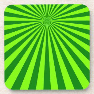 Posavasos Green and Lime Funky Striped Abstract Art Coaster