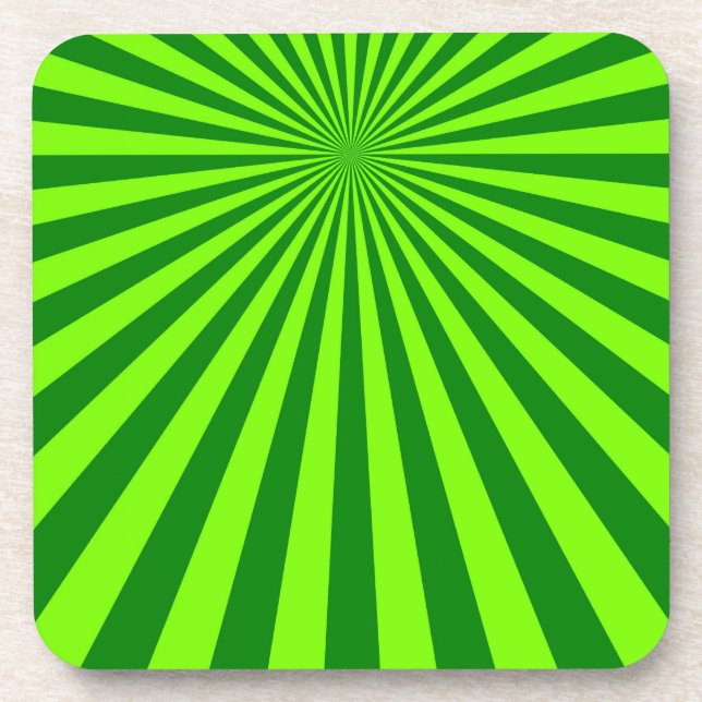 Posavasos Green and Lime Funky Striped Abstract Art Coaster (Frente)