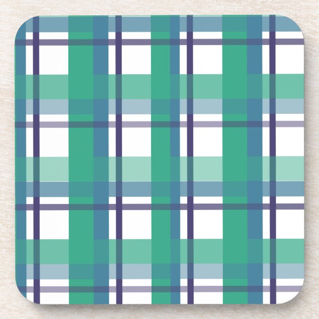 Posavasos Green And Purple Tartan Pattern (Frente)