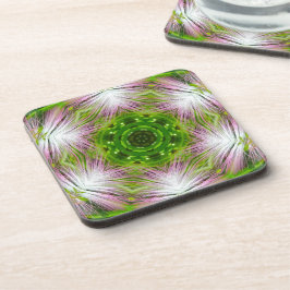 POSAVASOS GREEN AND WHITE ABSTRACT DRAWING. SAMER BRASIL. 2