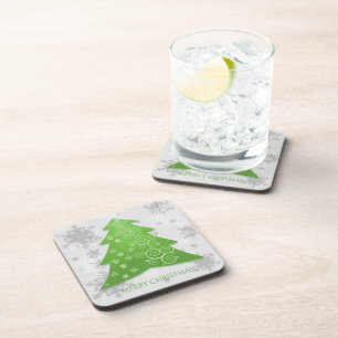 Posavasos Green Festix Christmas Tree Hard Plastic Coaster