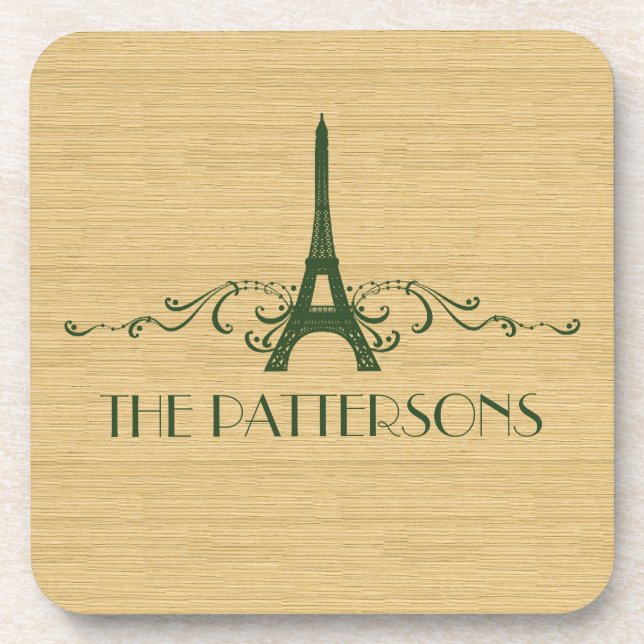 Posavasos Green French Flourin Coaster Set (Frente)