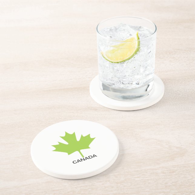 Posavasos Green Maple Leaf Canada (Lado)