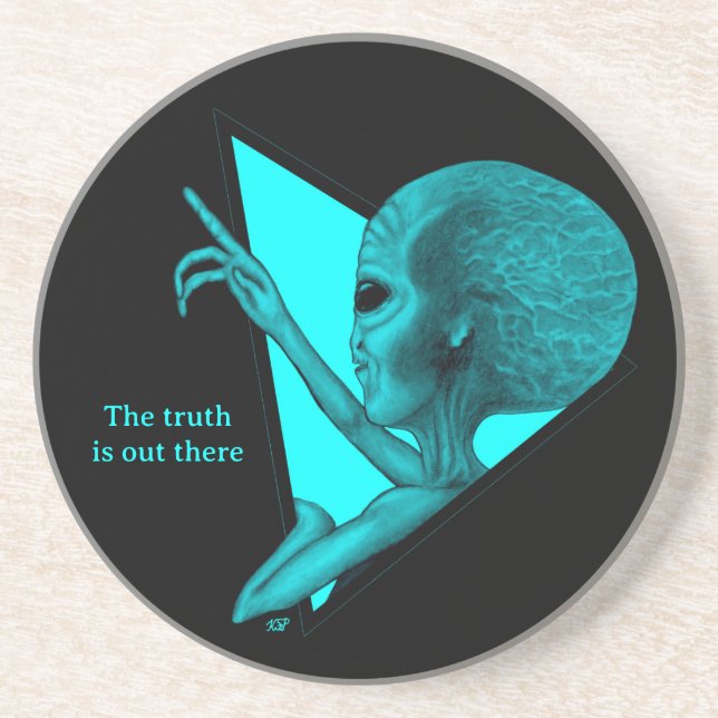 Posavasos Grey Alien, la verdad está ahí fuera (Frente)