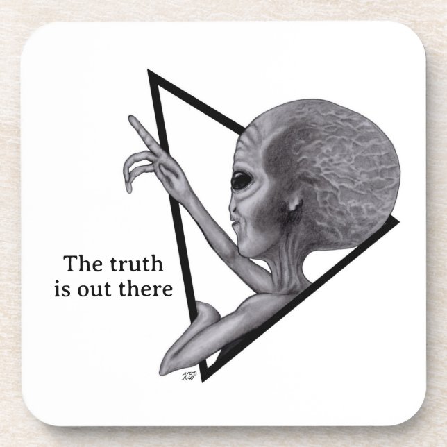 Posavasos Grey Alien, la verdad está ahí fuera (Frente)