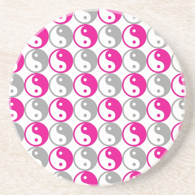 Posavasos Grey and pink yin yang pattern (Frente)